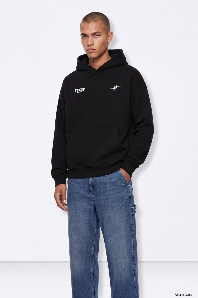Black Hoodie With Print