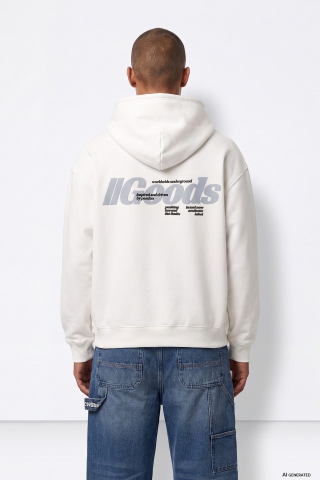 Hoodie blanco corte relajado Hoodie blanco corte relajado