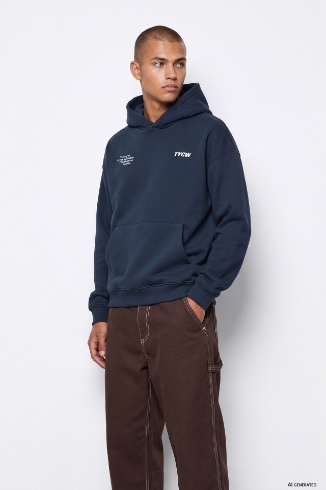 Navy Blue Oversize Hoodie