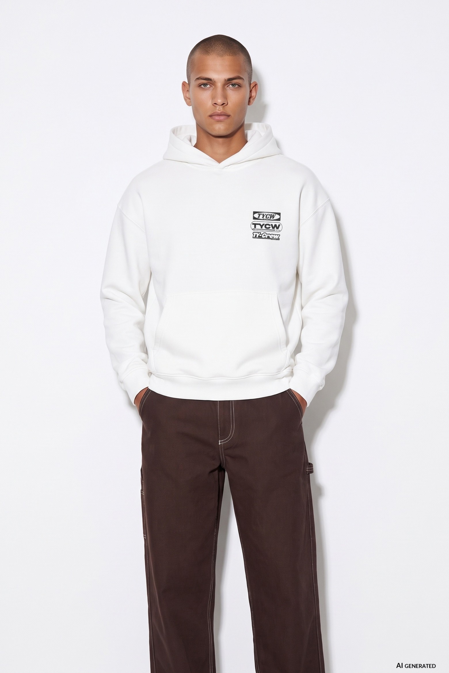 White Hoodie With Graphic Print