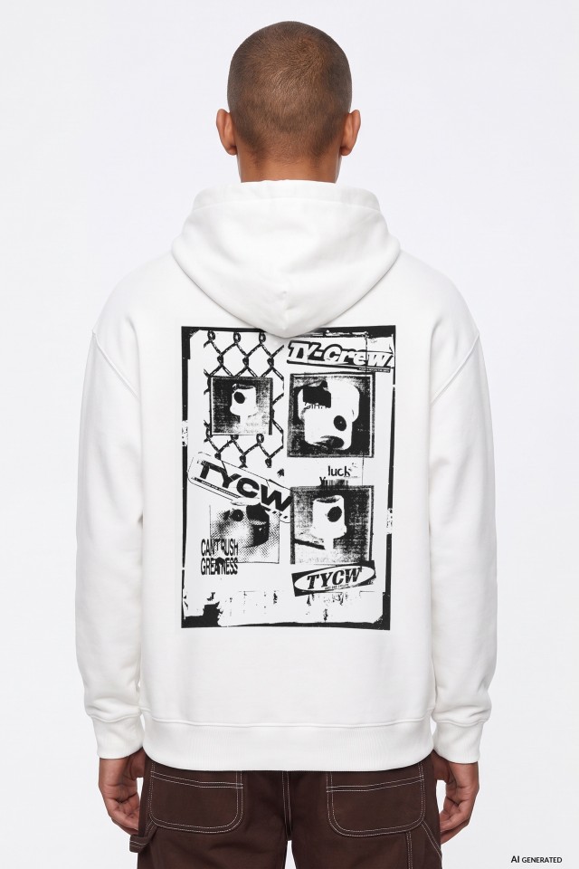 Sudadera blanca con capucha Sudadera blanca con capucha