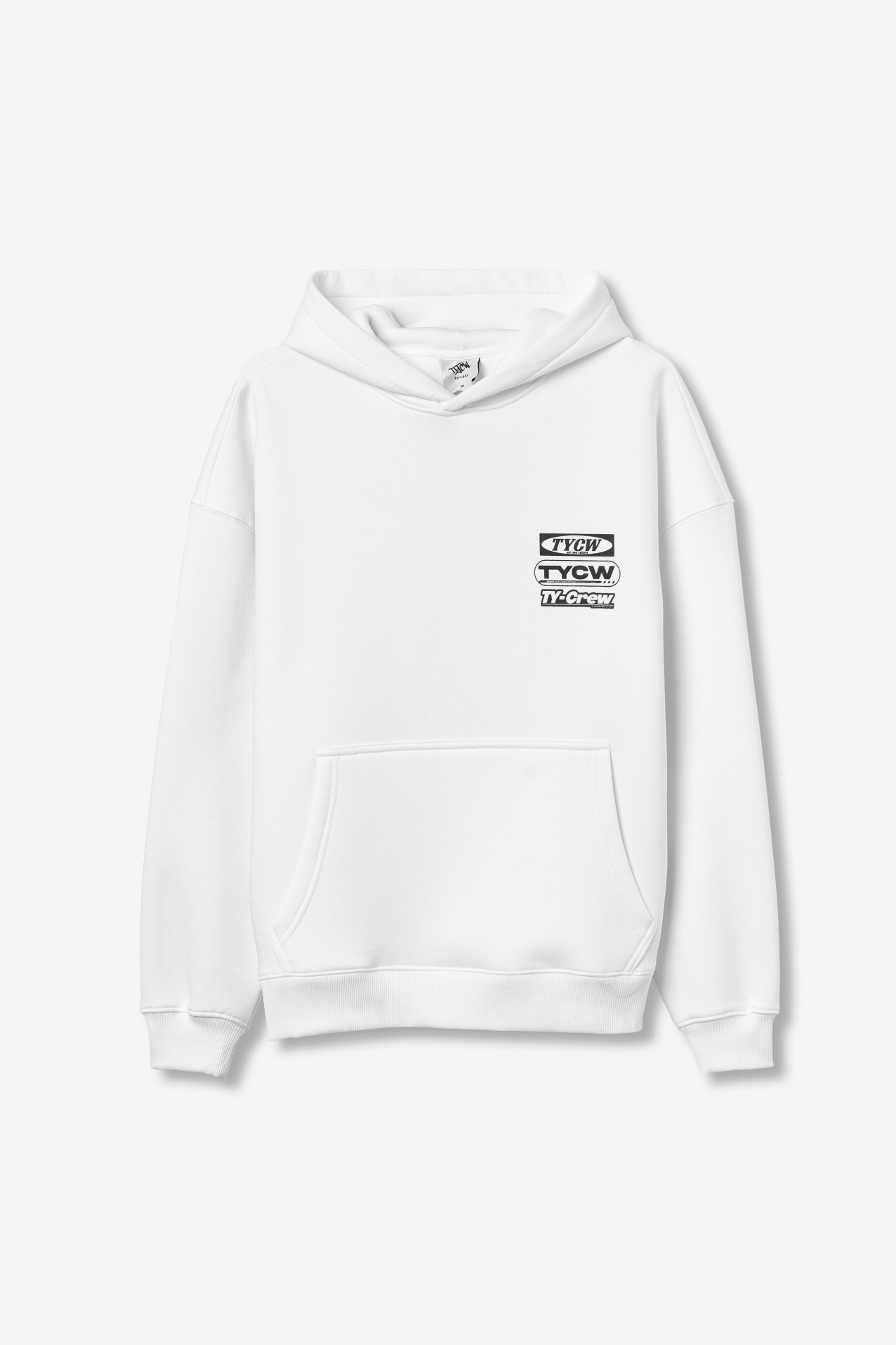 White Hoodie With Graphic Print