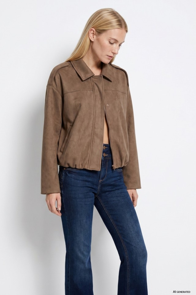 Beige Loose Fit Jacket Beige Loose Fit Jacket