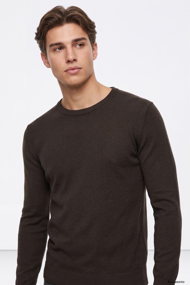 Dark Brown Casual Jumper