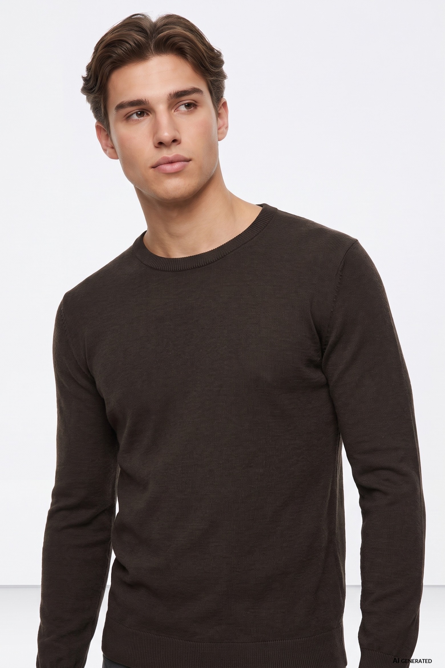 Camisola castanho escuro slim