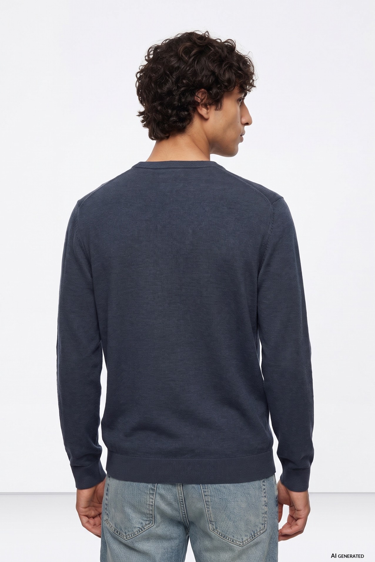Blue Slim Fit Sweater