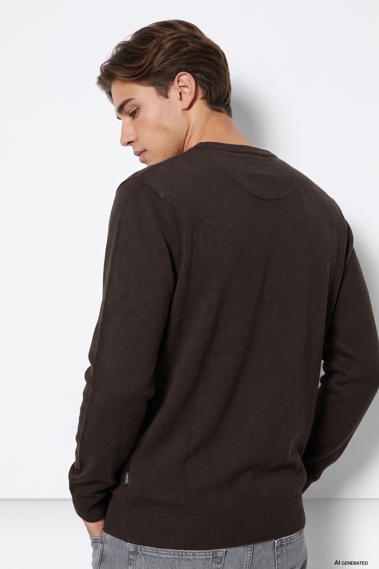 Camisola castanho escuro slim