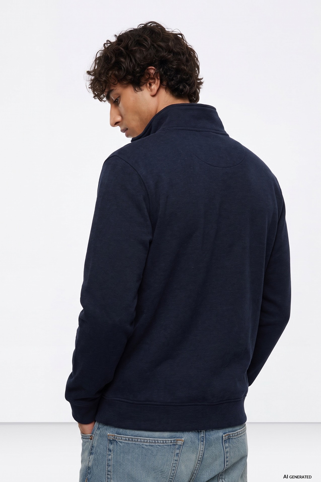 Navy Half Zip Sweatshirt