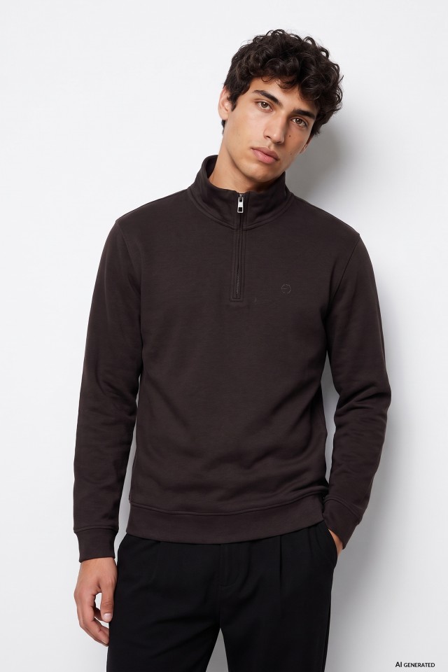 Dark Brown Zip Sweatshirt