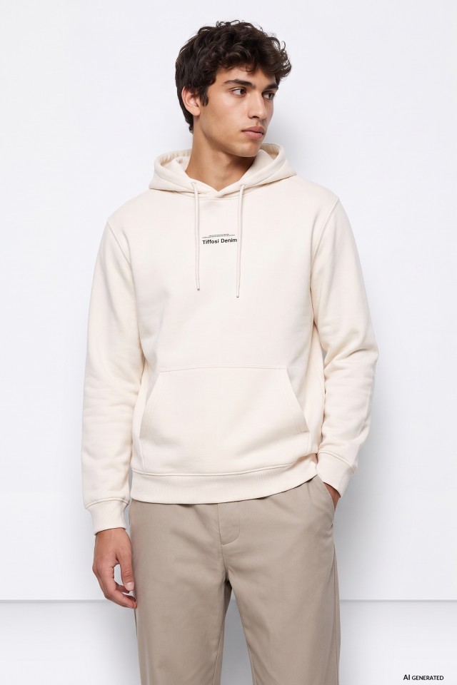 Beige Minimal Hoodie