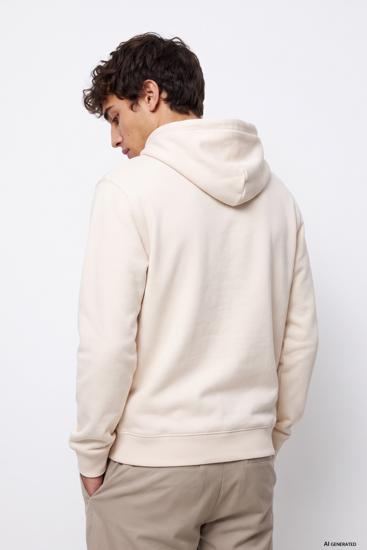 Beige Minimal Hoodie