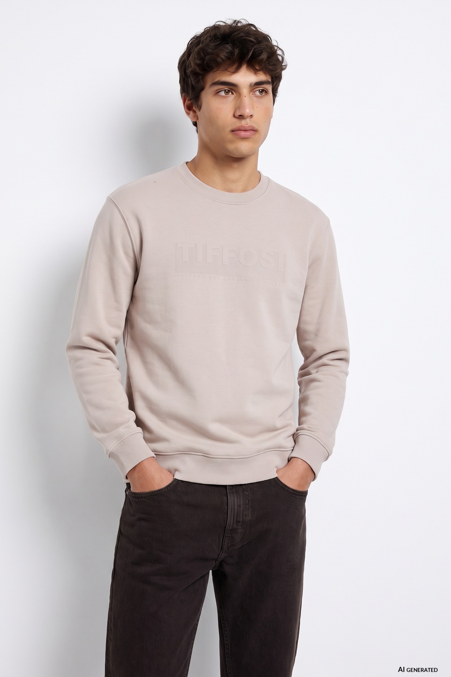 Beige Minimalist Sweatshirt