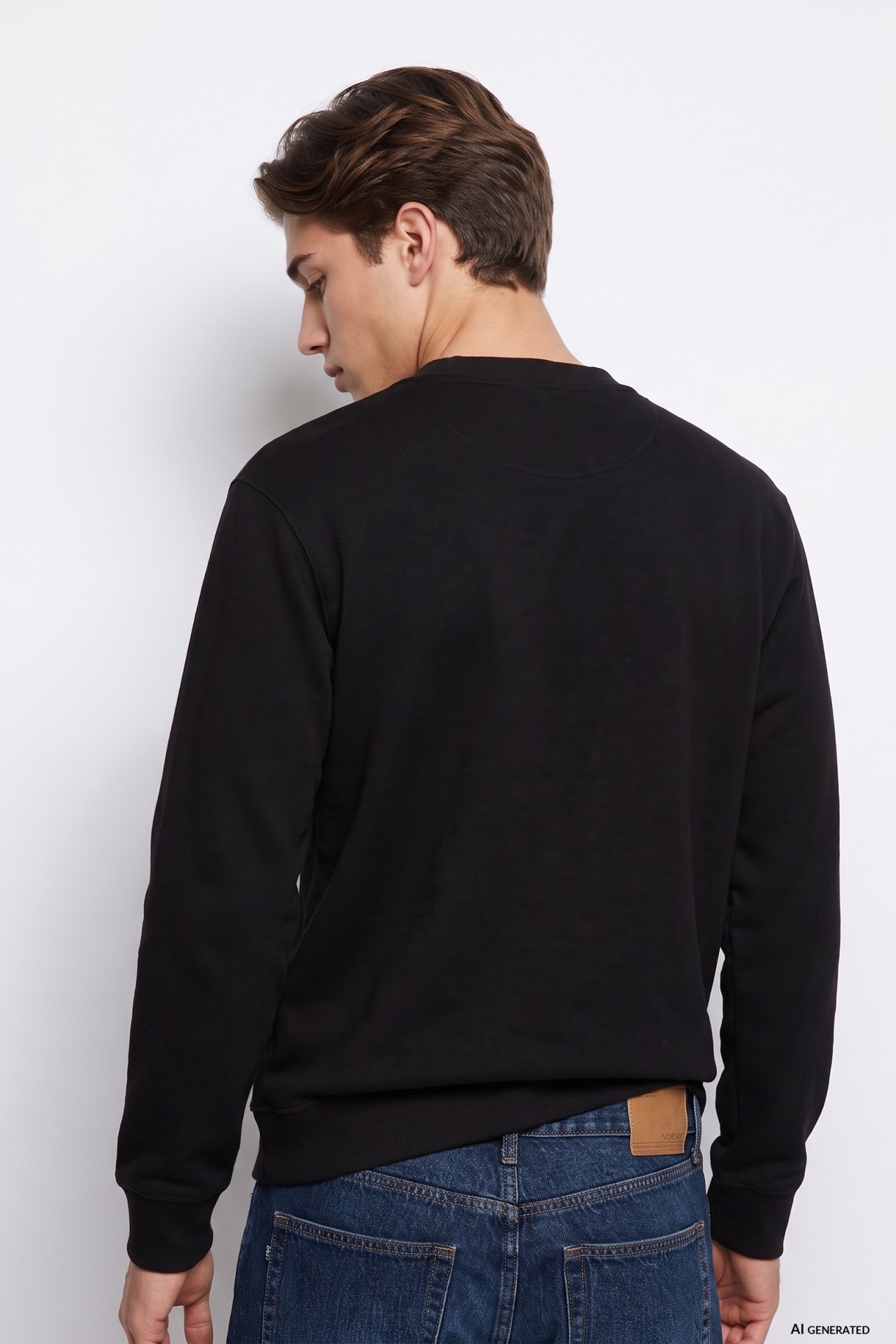 Black Regular Fit Sweatshirt