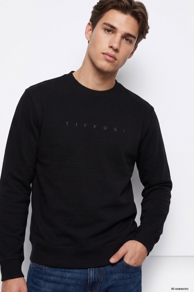 Black Regular Fit Sweatshirt