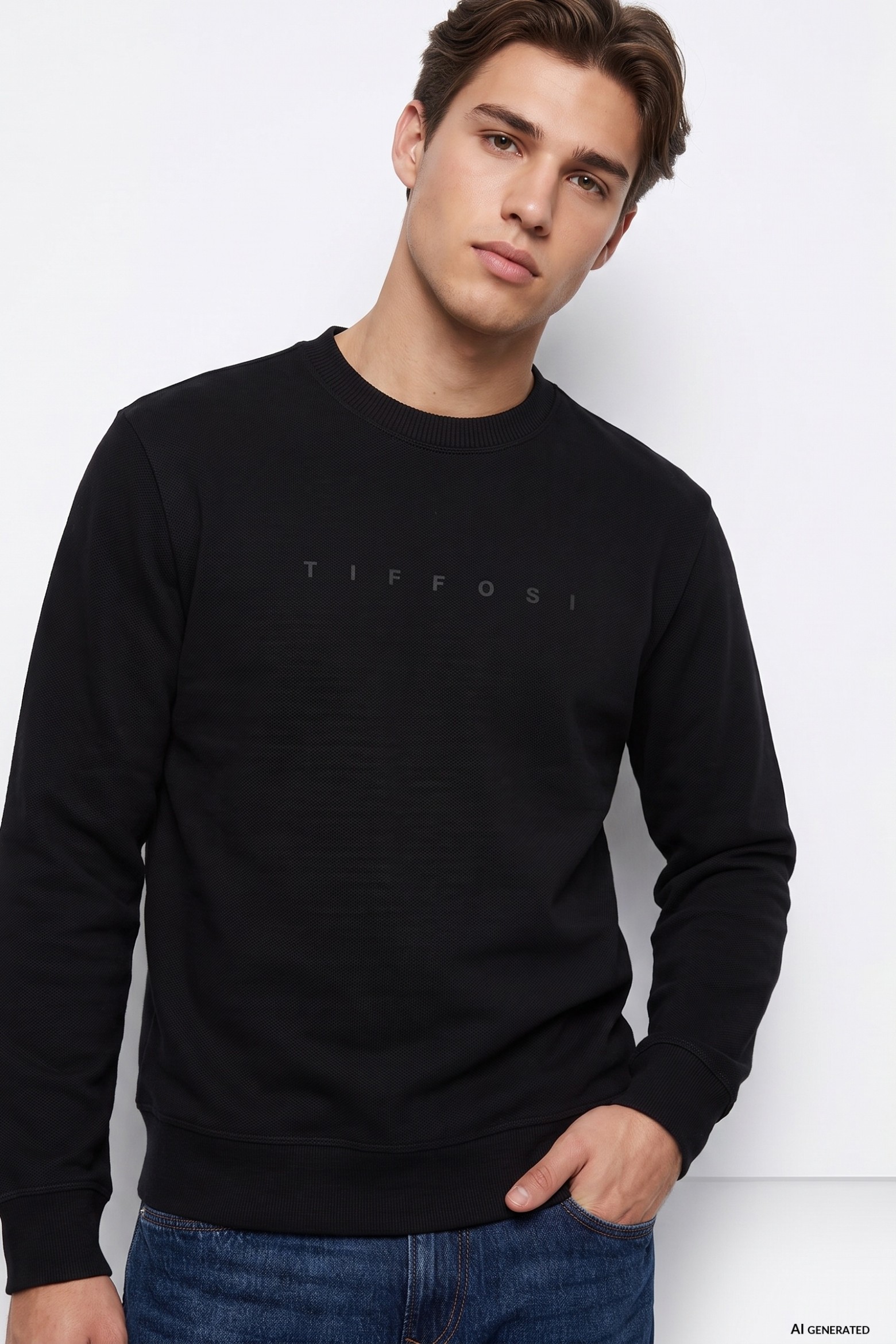 Black Regular Fit Sweatshirt
