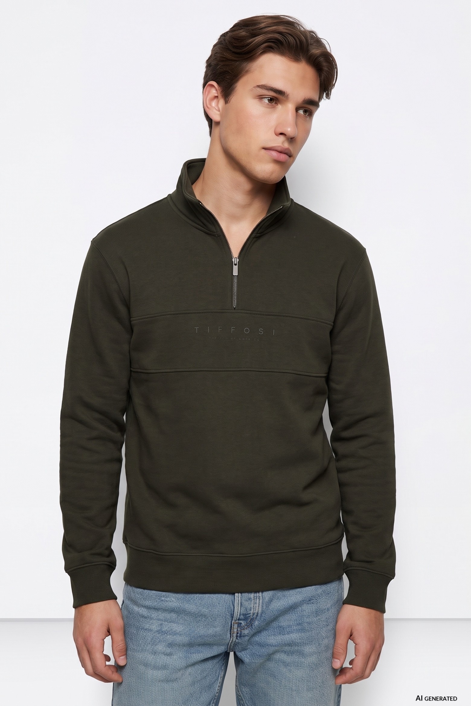 Green Zip Sweatshirt