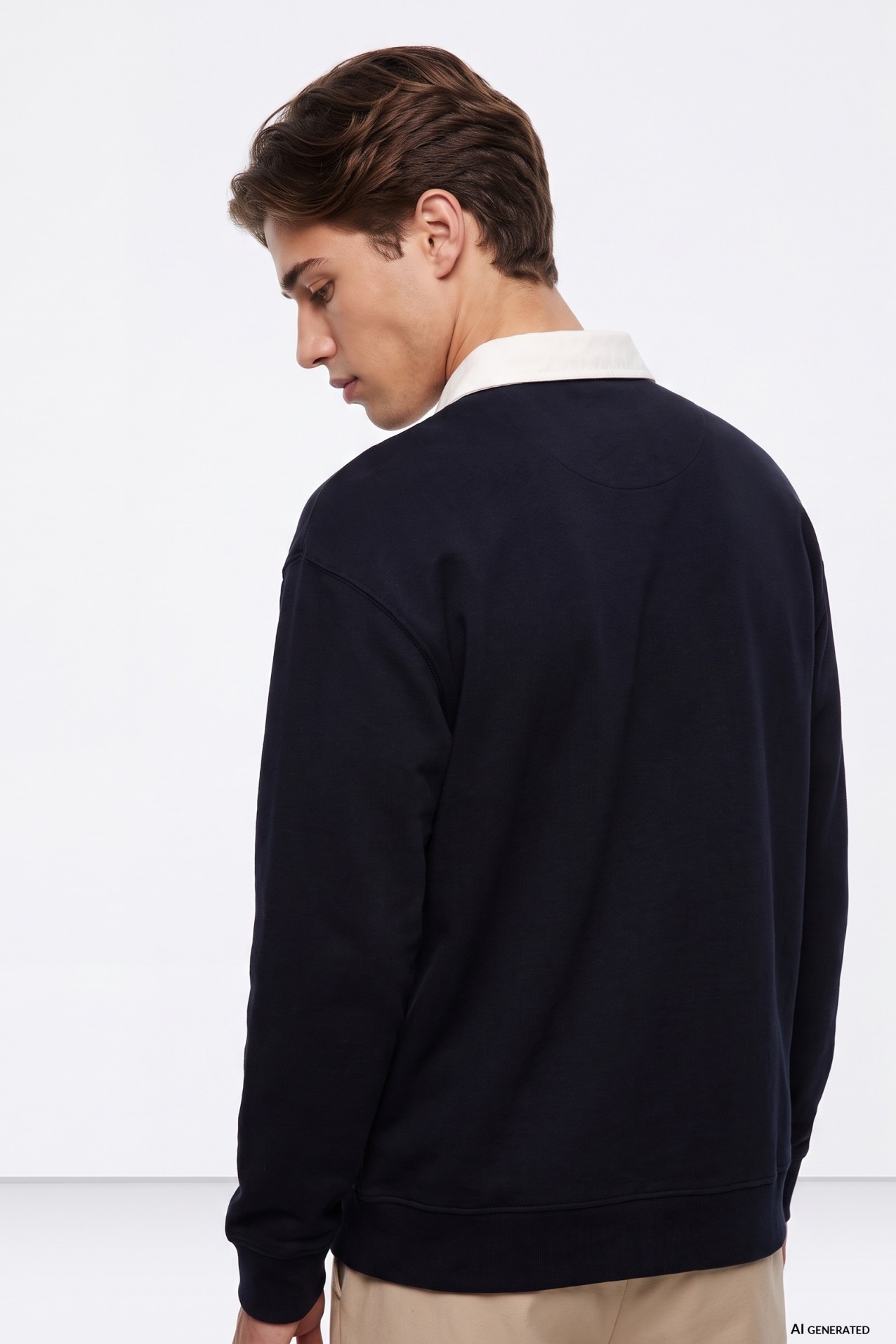 Long Sleeve Blue Polo