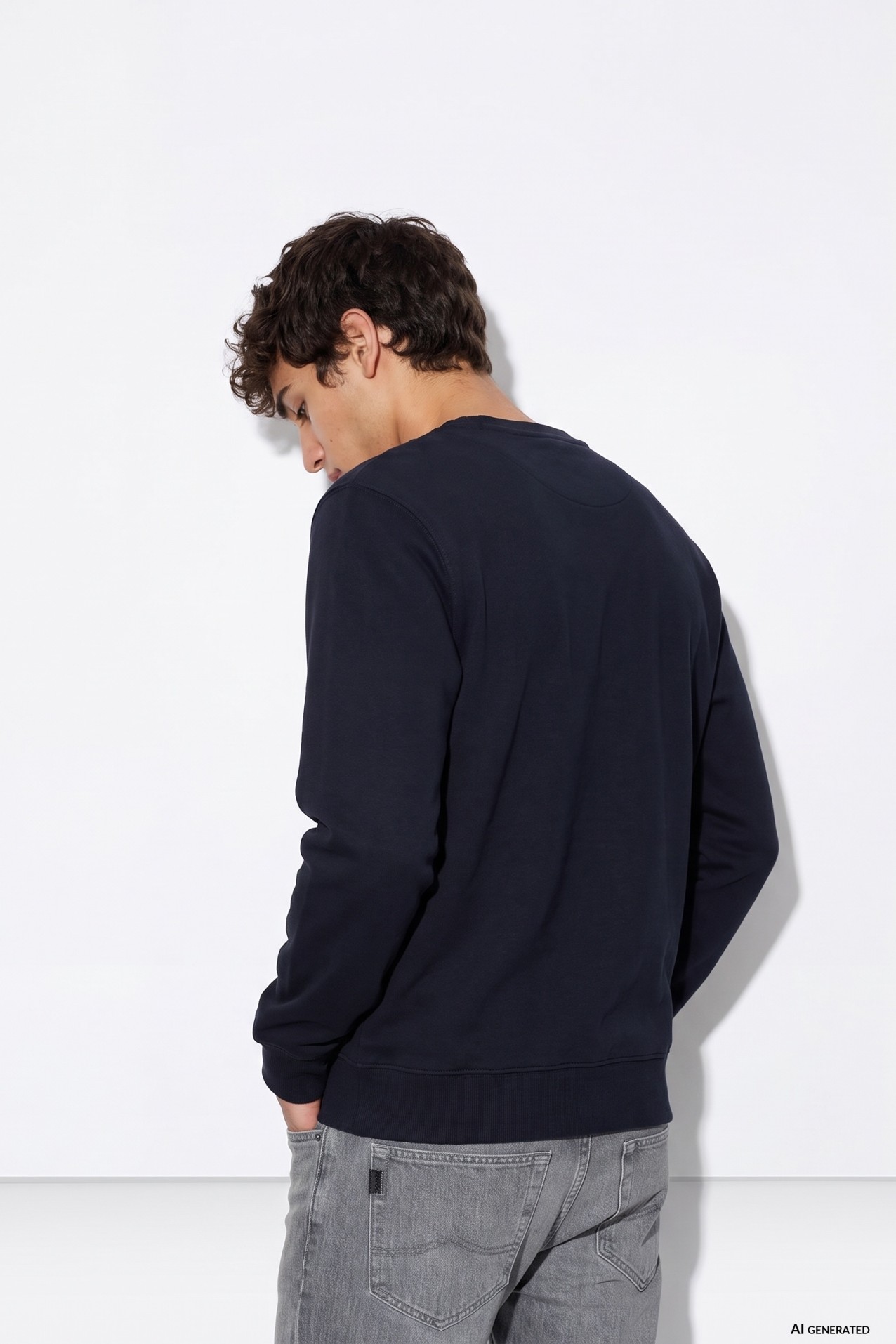 Navy Blue Sweatshirt Casual