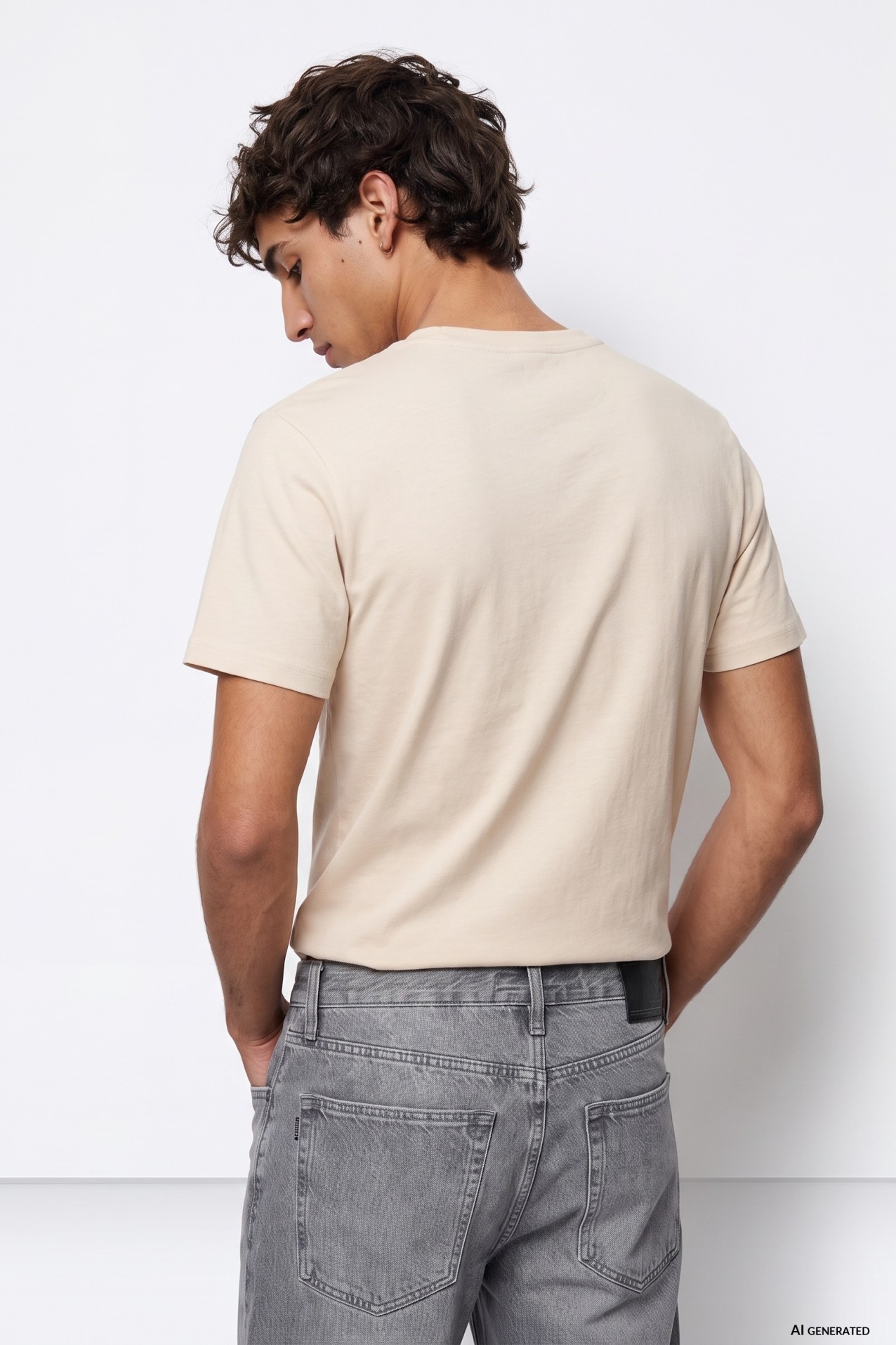 Beige NYC Print T-shirt