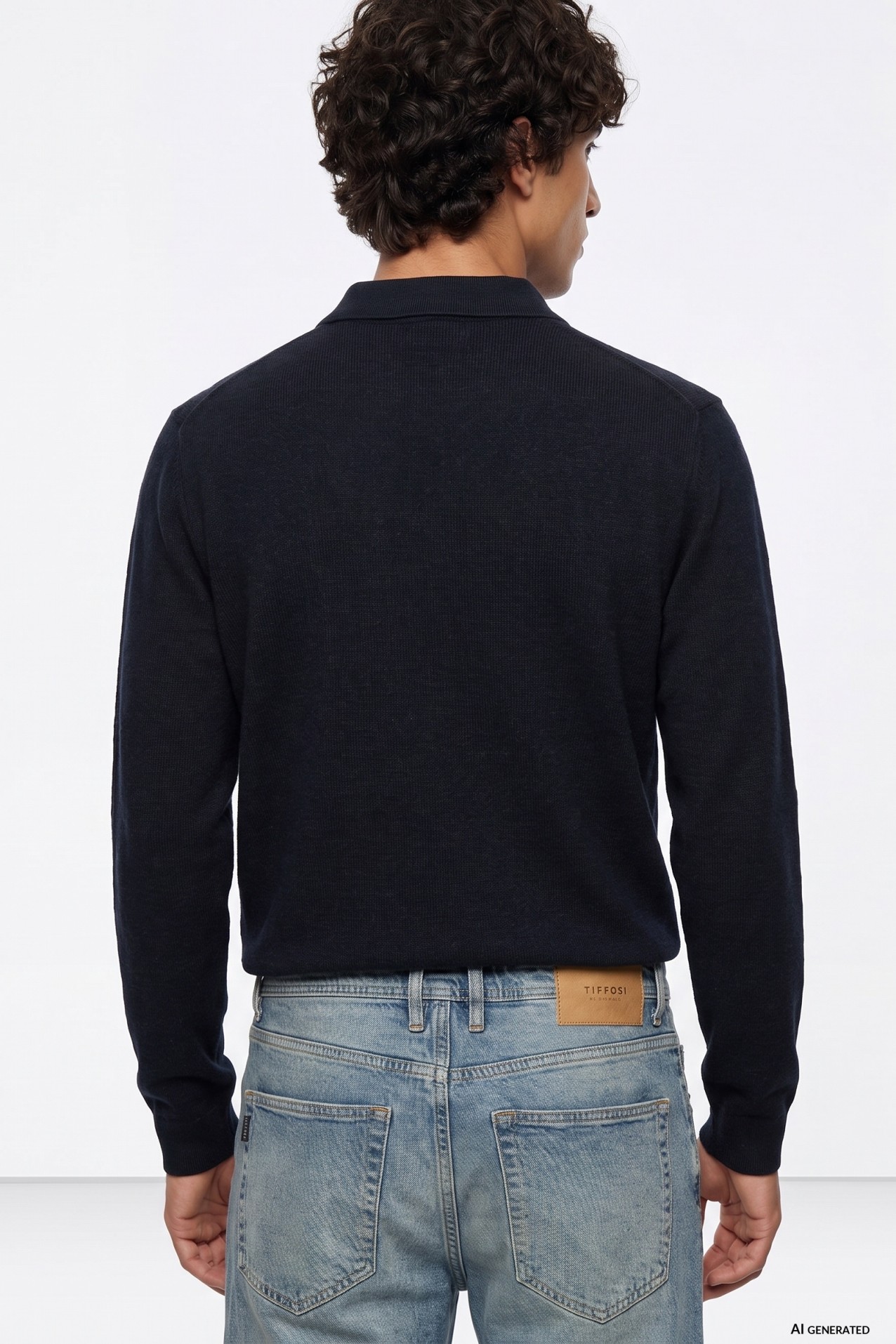 Navy Quarter-Zip Knit Sweater