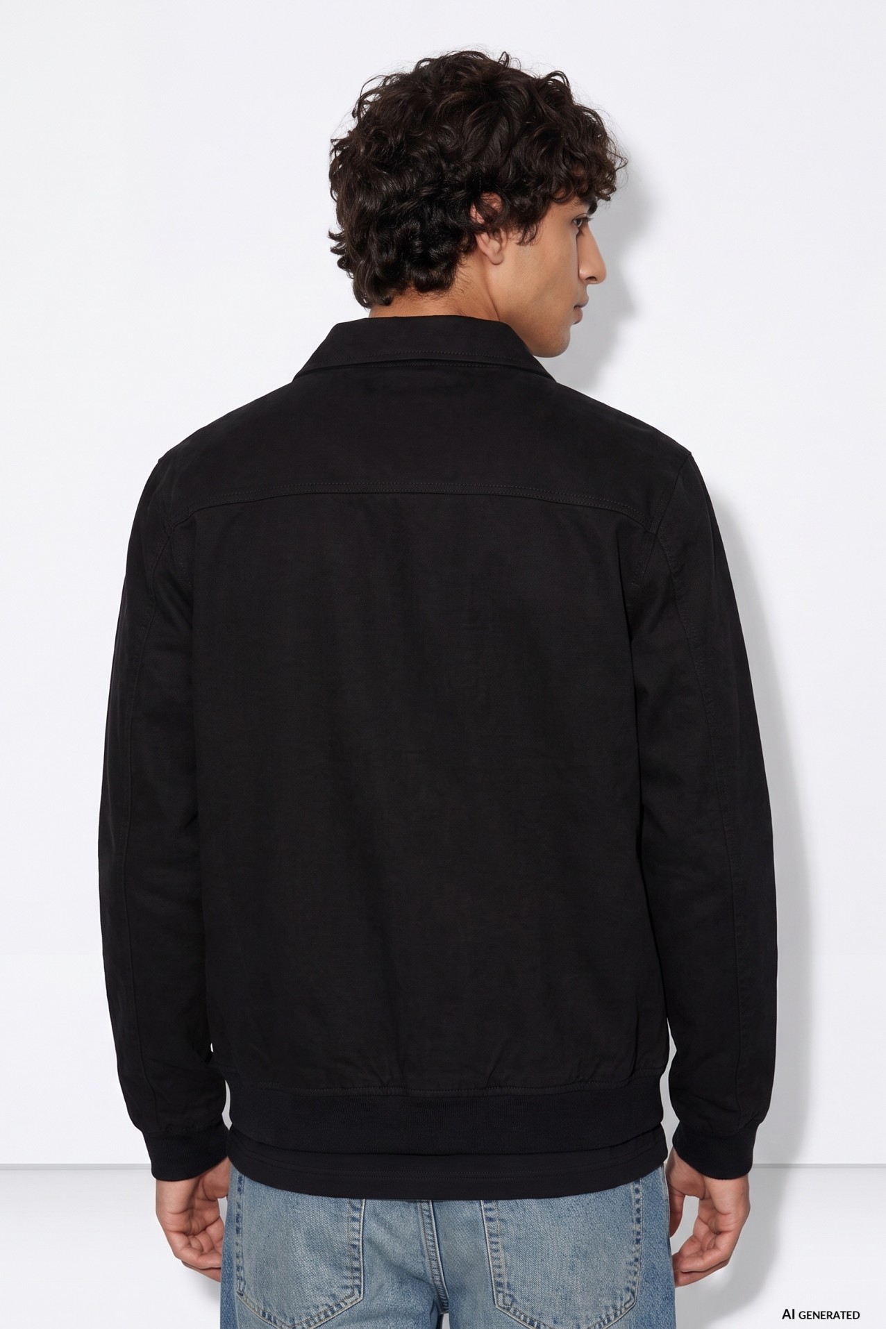 Black casual fit jacket