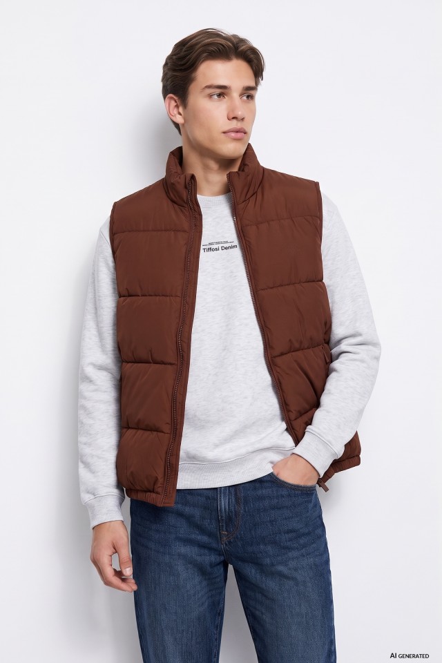 Brown Quilted Men�s Vest