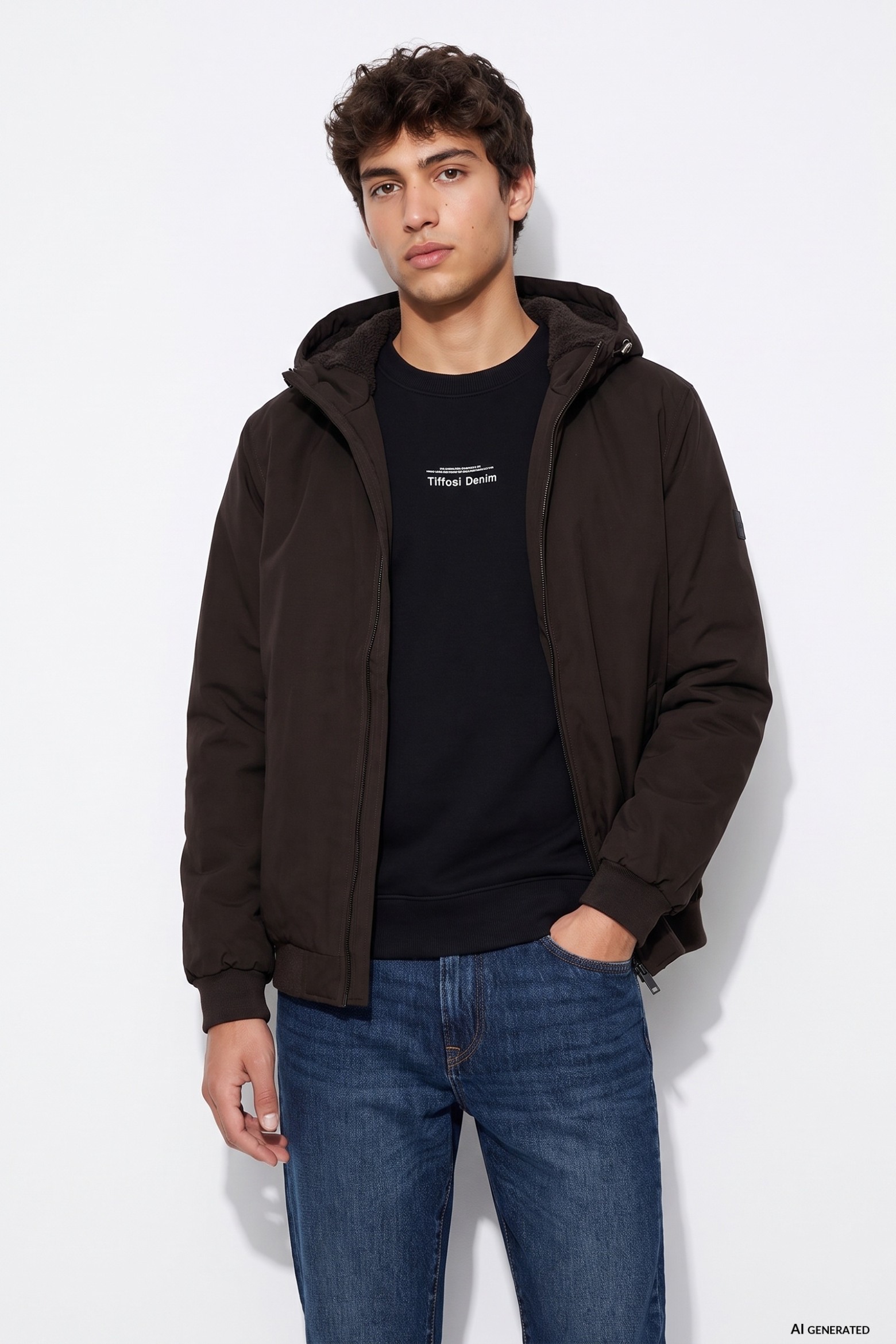 Dark Brown Hooded Jacket