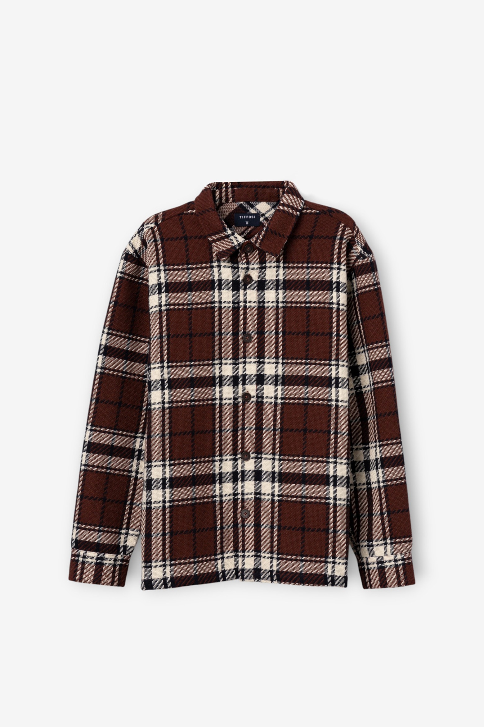 Camisa xadrez castanho escuro