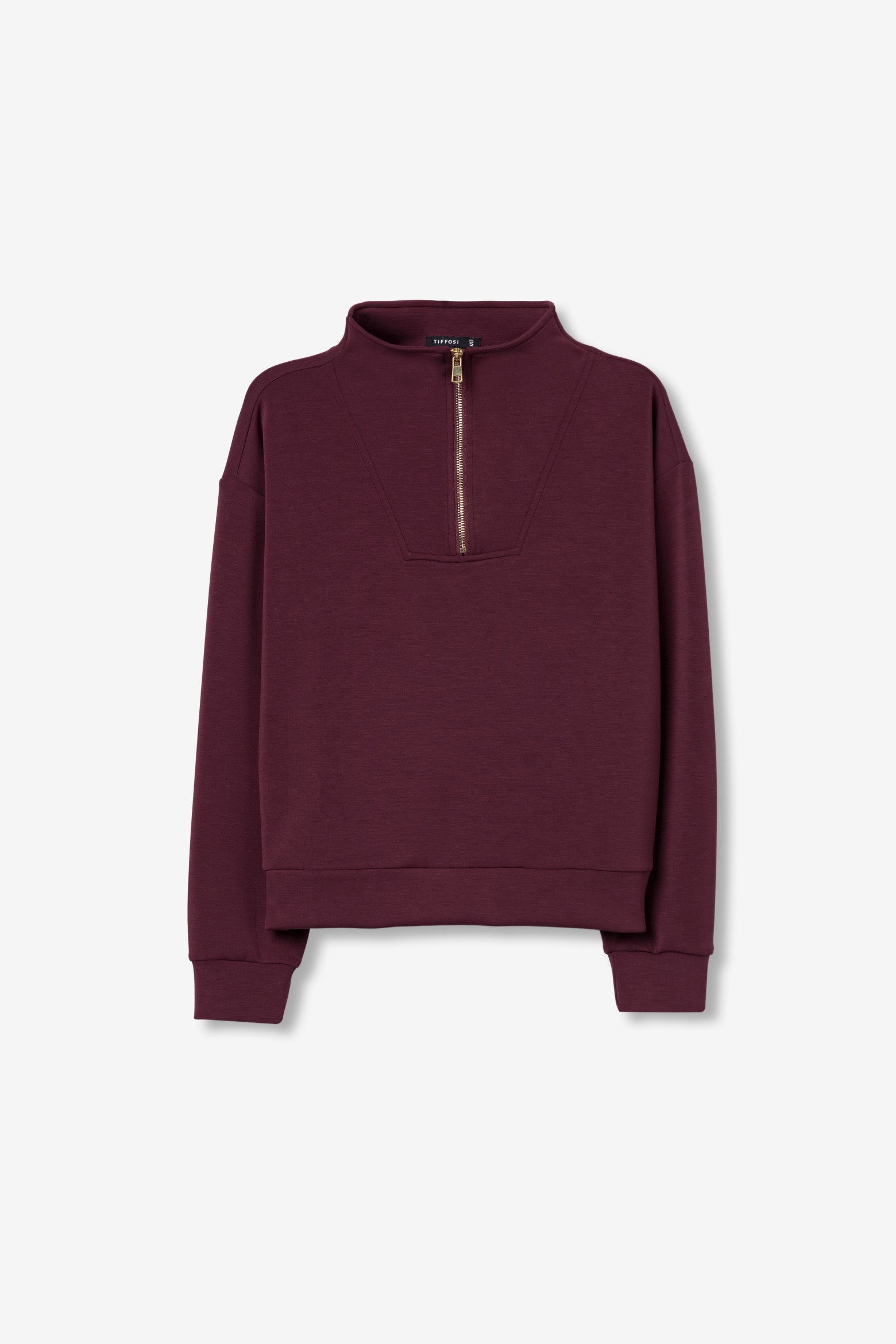 Half-Zip Burgundy Sweatshirt
