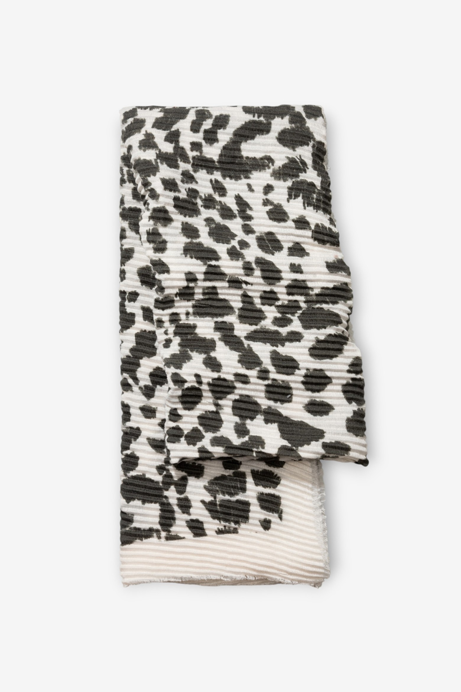 White Animal Print Scarf