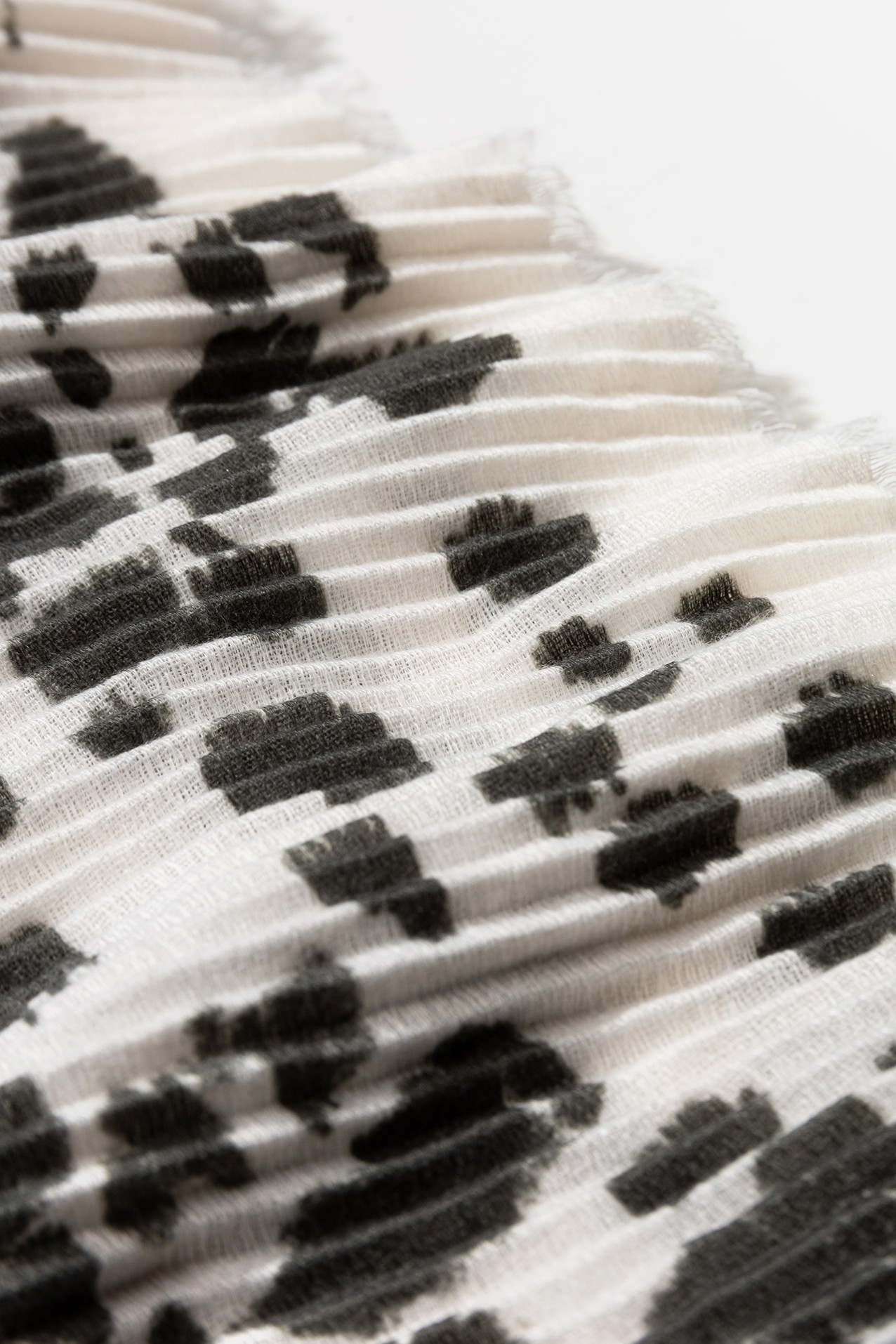 White Animal Print Scarf
