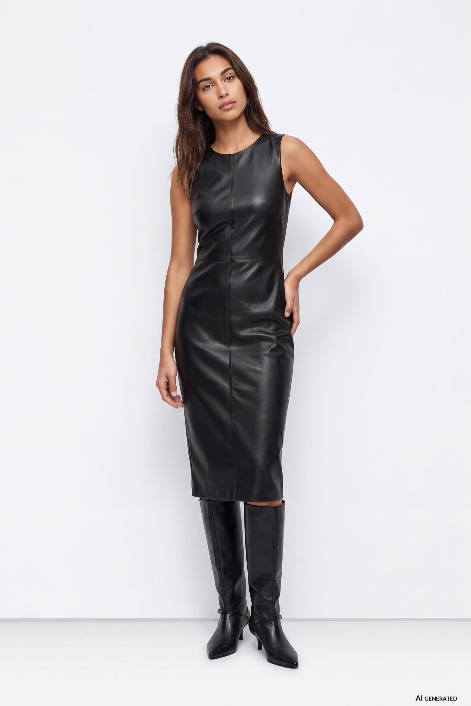 Vestido preto sem mangas