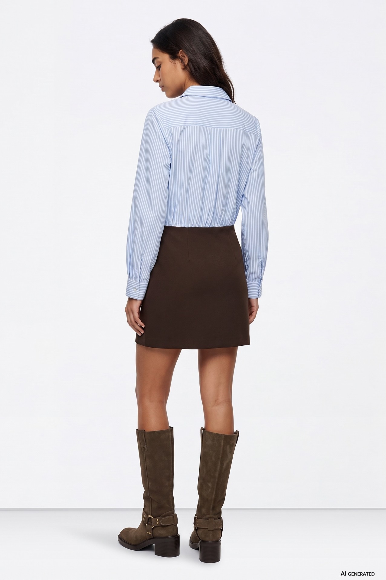Vestido-Camisa Castanho