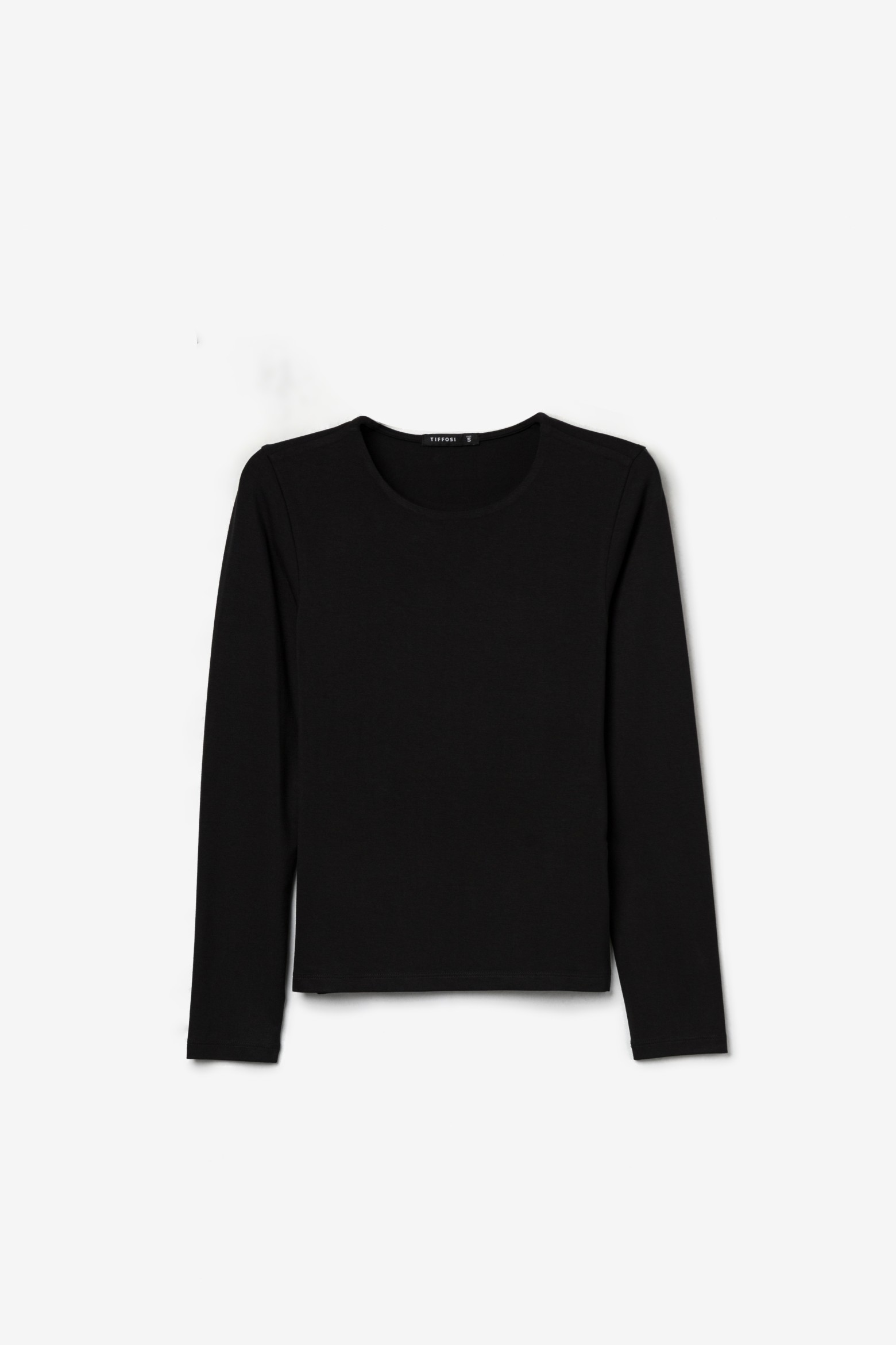 Black Fitted Long-Sleeve T-Shirt