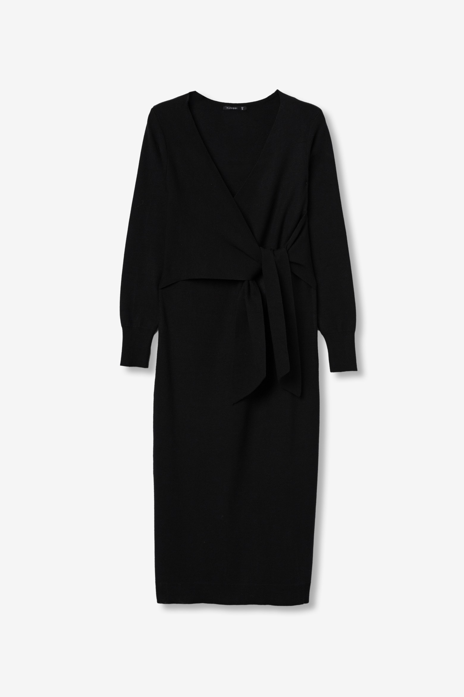 Black Wrap Midi Dress