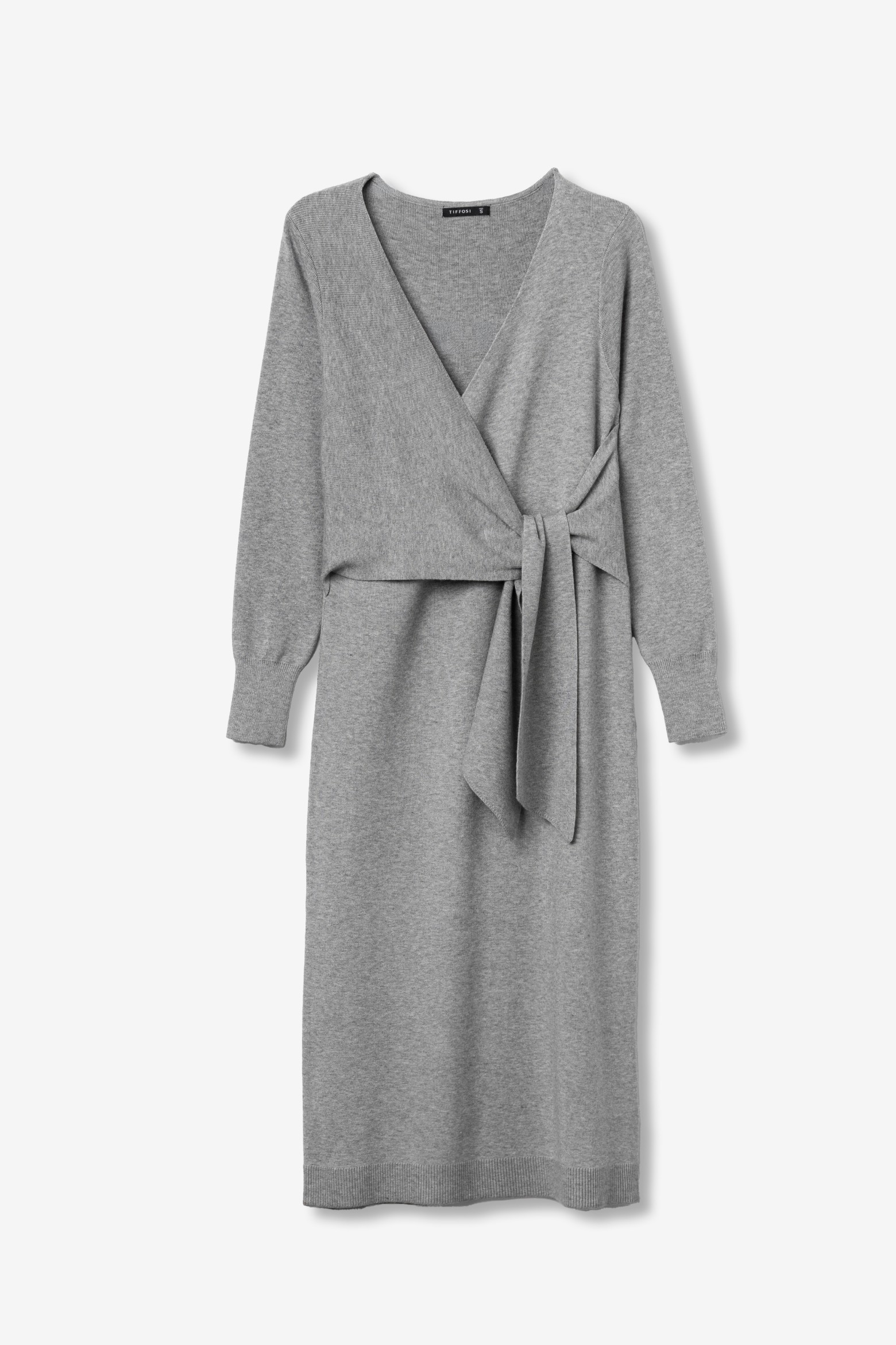 Grey M�lange Wrap Dress