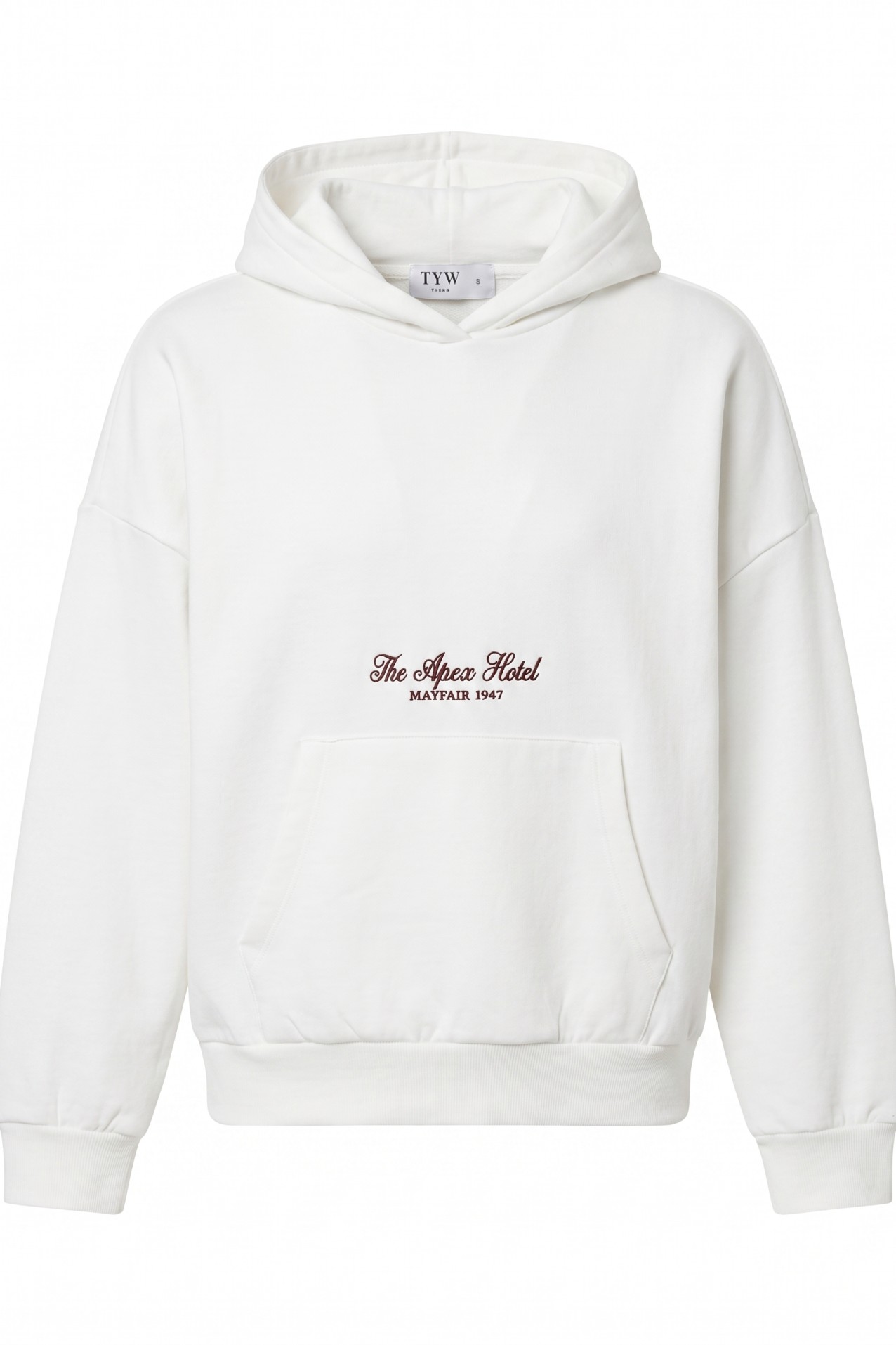 White hoodie with logo print