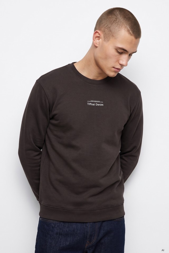 Dark Brown Crewneck Sweatshirt