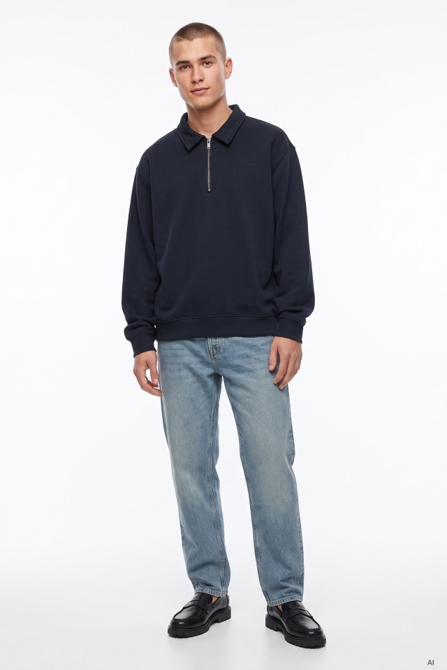 Navy Long-Sleeve Polo
