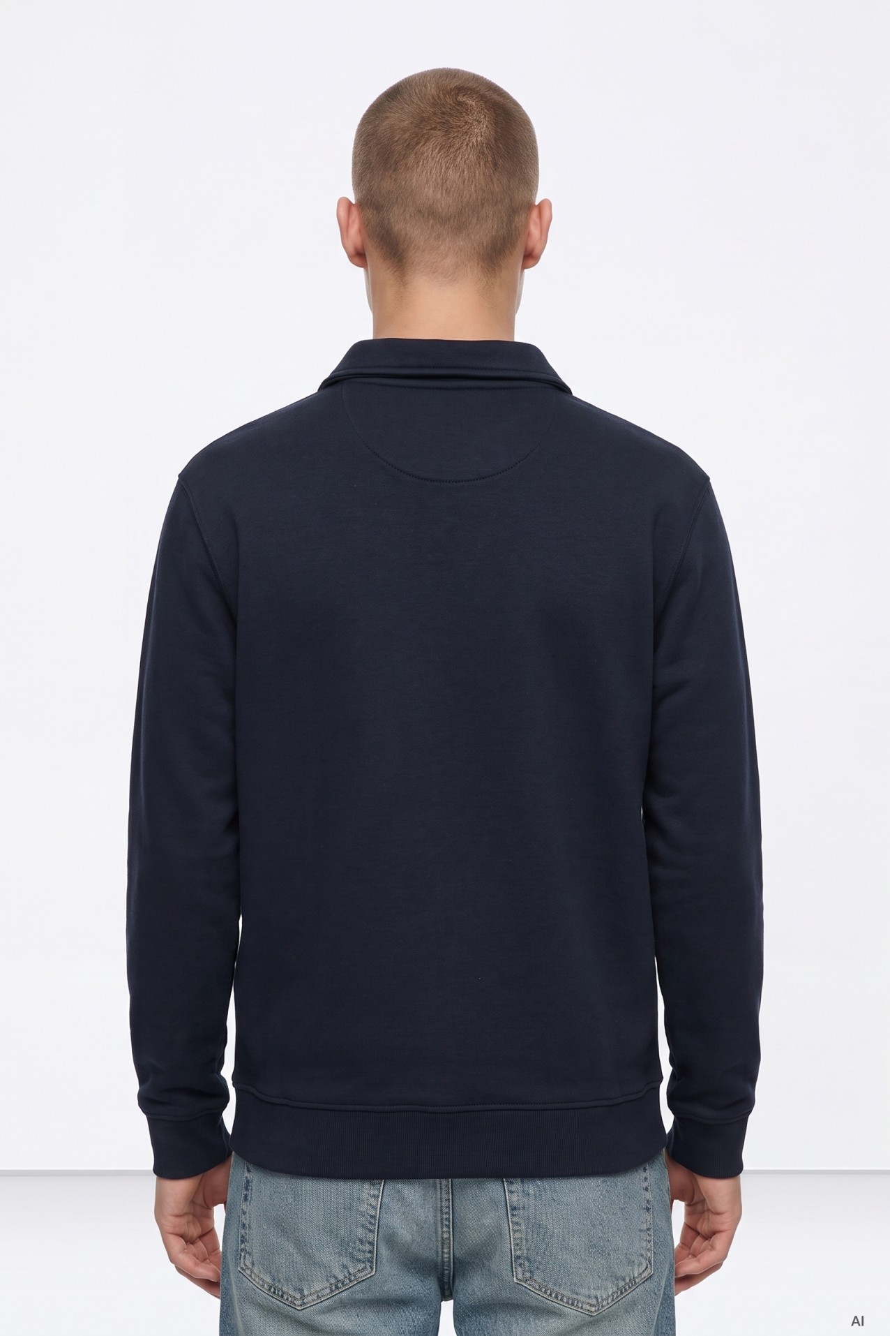 Navy Long-Sleeve Polo