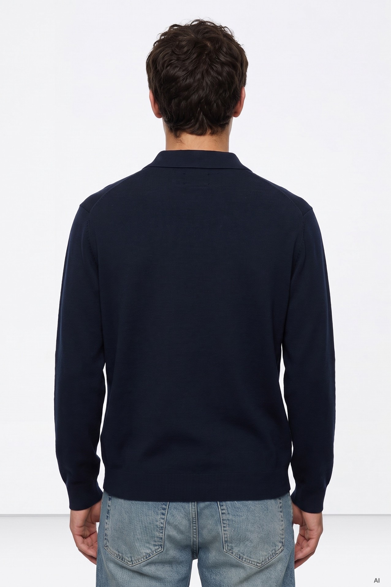 Camisola Azul-Marinho com Gola