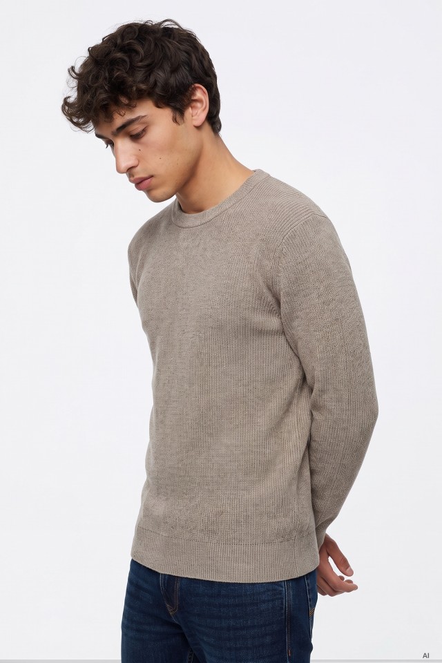 Jersey beige de hombre
