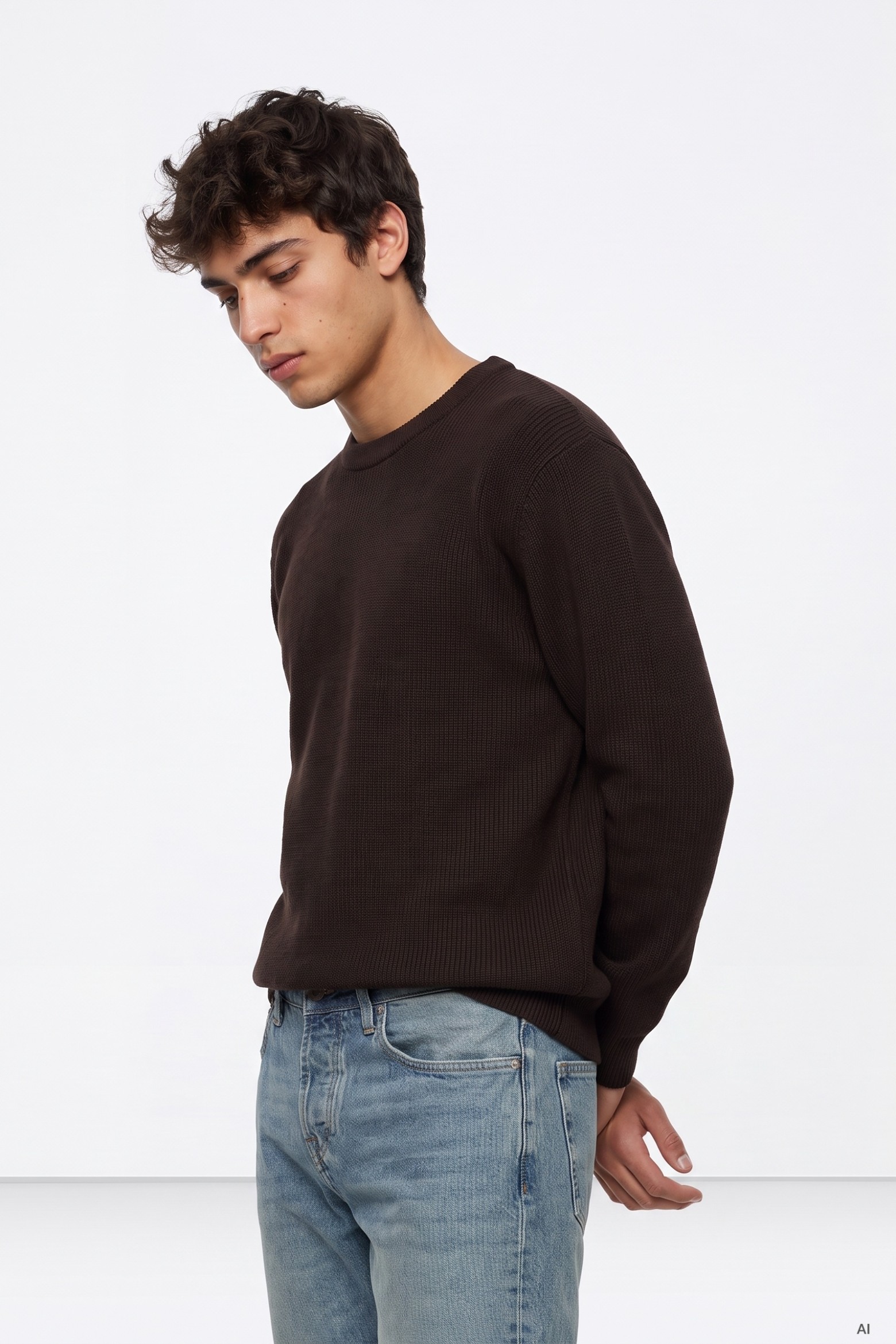 Jersey marrón de punto