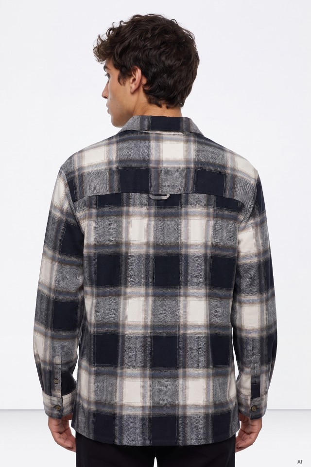 Blue Plaid Long-Sleeve Shirt Blue Plaid Long-Sleeve Shirt