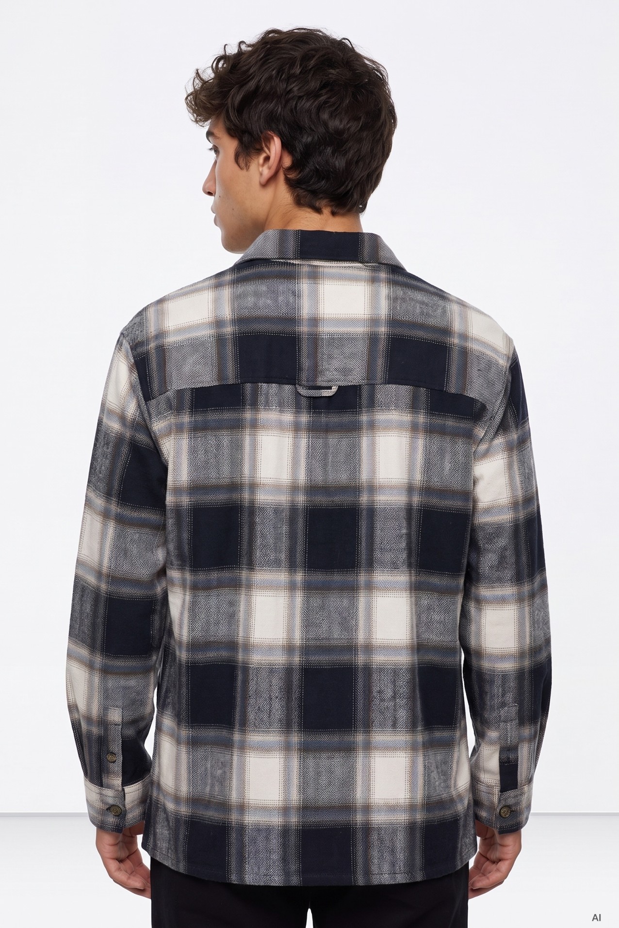 Blue Plaid Long-Sleeve Shirt