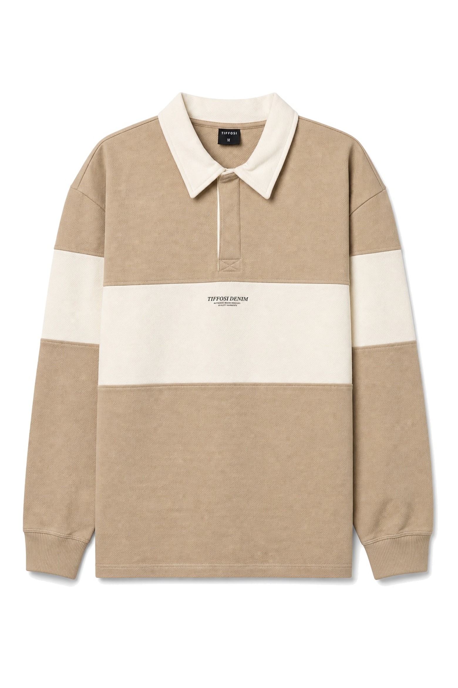 Beige Long-Sleeve Polo