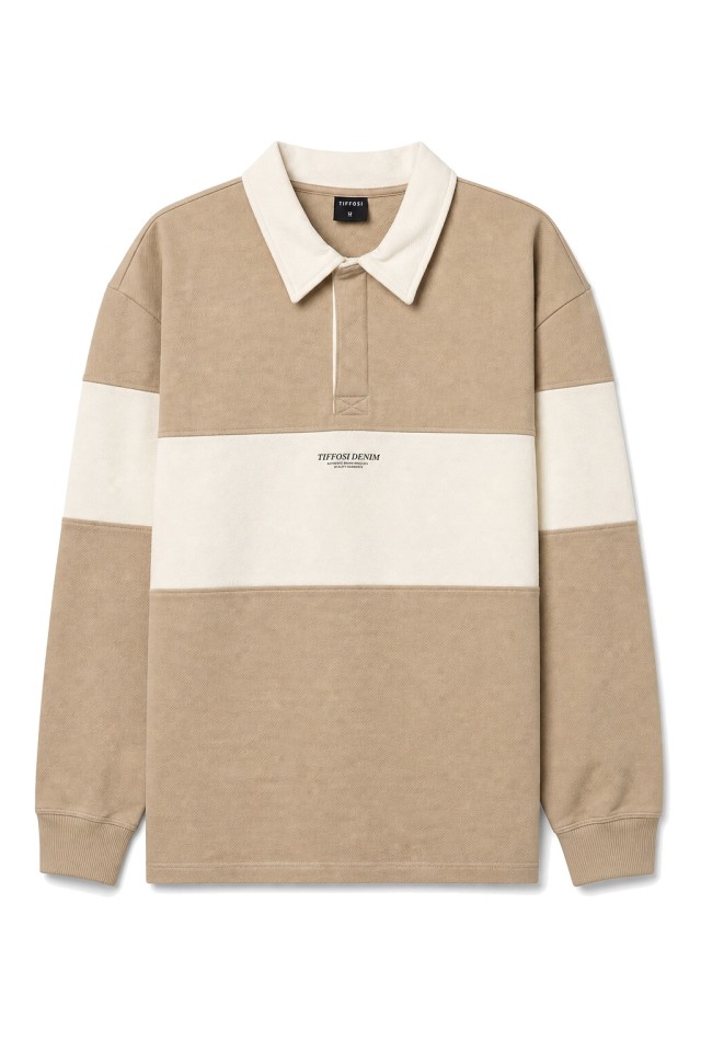 Beige Long-Sleeve Polo Beige Long-Sleeve Polo