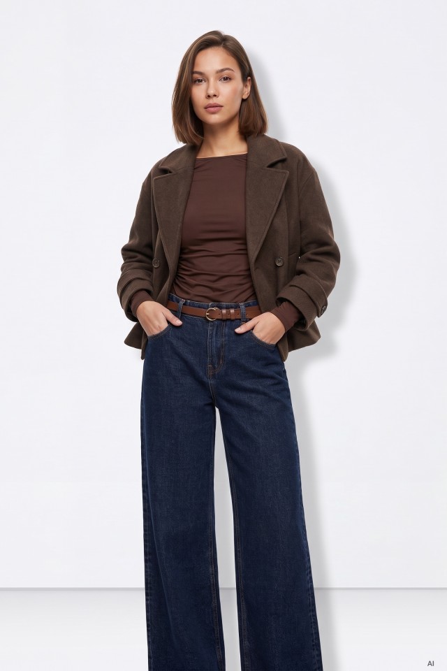 Chocolate Brown Cropped Coat
