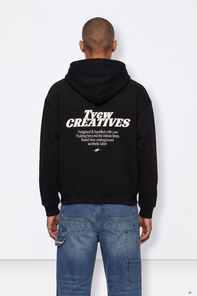 Black Hoodie With Print Black Hoodie With Print