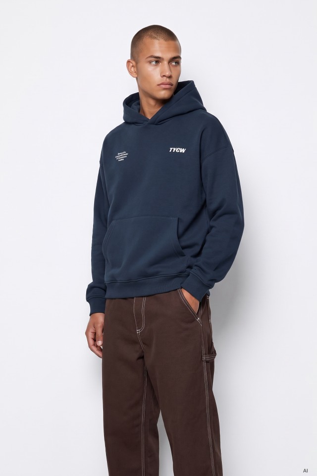 Navy Blue Oversize Hoodie